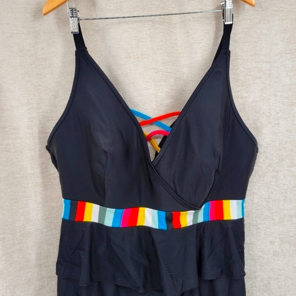 Cacique Rainbow Striped Swimsuit - Picture 15 of 15